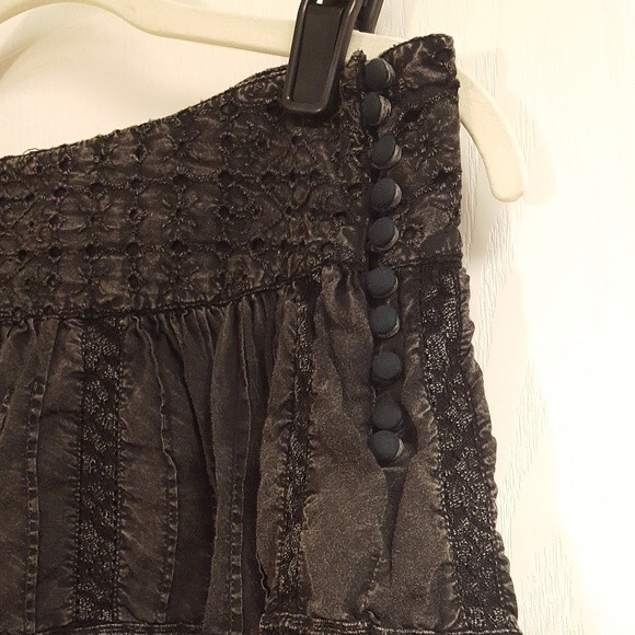 Free People Black Wash Worn Boho Skirt - Picture 2 of 4